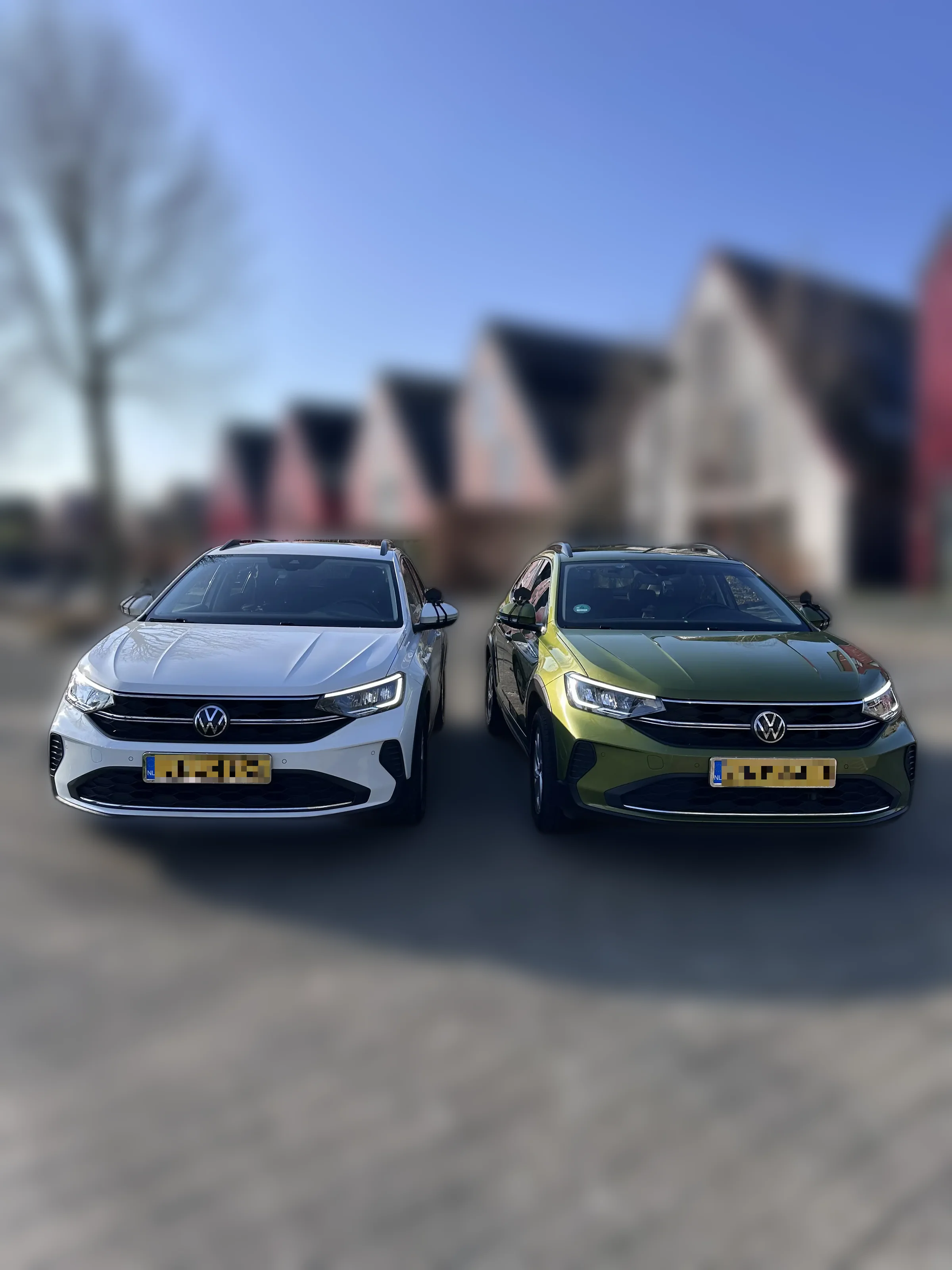 Lesauto's Rijschool Awin — VW Taigo wit en groen